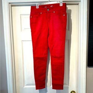 Seven7 tummyless cherry red skinny jeans.  29in inseam excellent condition